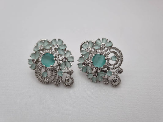 Aqua Bloom Statement Earrings