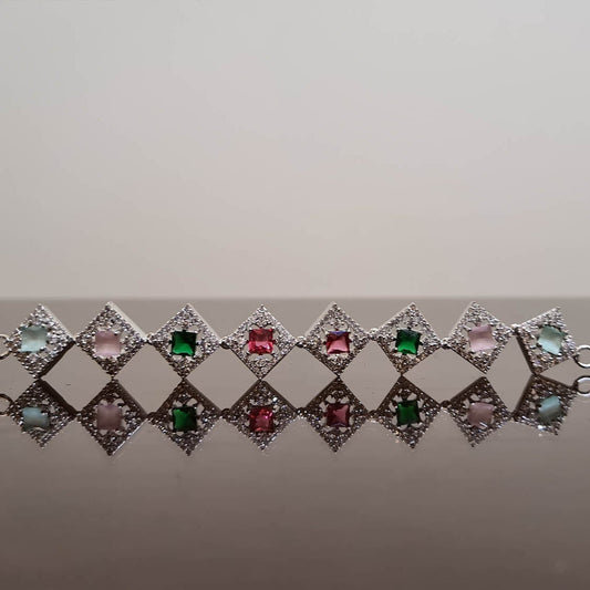 Aurora Multicolor Diamond-Cut Zircon Bracelet
