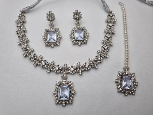 Naqaab Silver Set with Tikka